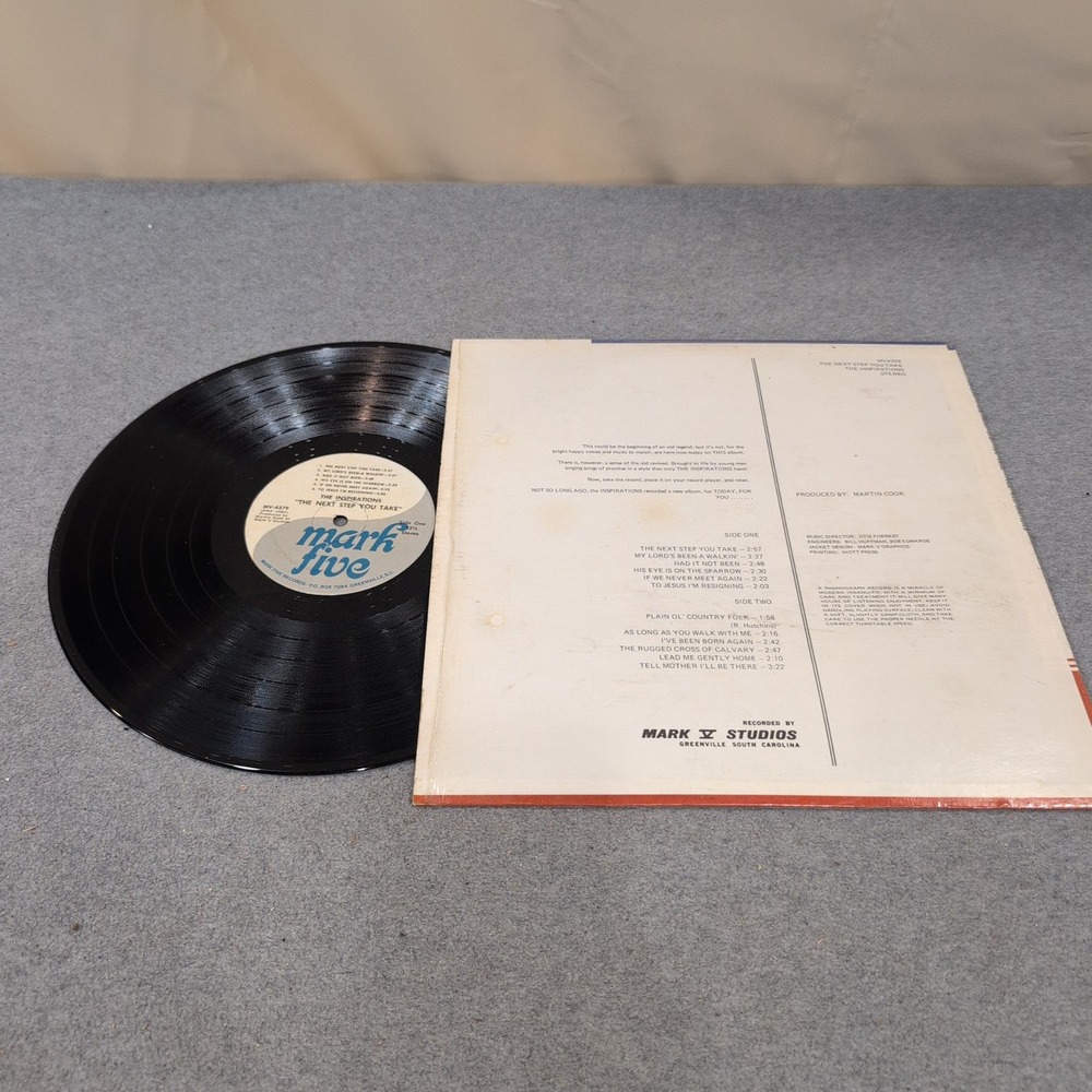 The Inspirations The Next Step You Take Vinyl LP Mark Five MV4379 Stereo Gospel - Picture 2 of 2